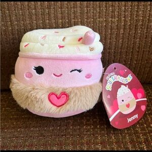 NWT 5" Jenny the Valentine's Day Pink Heart vanilla Latte Squishmallows